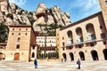 Main square of Santa Maria de Montserrat. Spain
