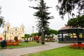 Main square in Santiago of Surco in Lima - Peru Royalty Free Stock Photo