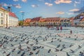 The main square from Sibiu, Transylvania, Romania Royalty Free Stock Photo