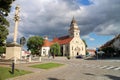 Main square with St. Michael church in Skalica Royalty Free Stock Photo