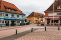 Main Square and surrounded Buildings of Lauterbourg, Wissembourg, Bas-Rhin, Grand Est, France Royalty Free Stock Photo