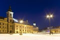 Main square winter snow Sibiu Romania