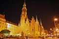 Main square in Wroclaw (Poland) at night