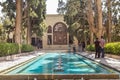 Main alley of the Kashan Fin Garden, also known as Bagh e Fin park. It is a touristic landmark of Kashan, Iran