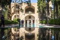 Main alley of the Kashan Fin Garden, also known as Bagh e Fin park. It is a touristic landmark of Kashan, Iran