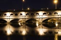 Main street bridge at night Rochester New York Royalty Free Stock Photo