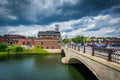 The Main Street Bridge over the Nashua River, in Nashua, New Ham Royalty Free Stock Photo