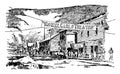 Main street , dawson city, july 1897 vintage illustration