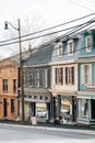 Main Street in downtown Old Ellicott City, Maryland Royalty Free Stock Photo