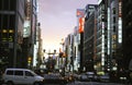 Main Street in Ginza District, Tokyo in Japan Royalty Free Stock Photo