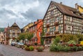 Main street in Kaysersberg, Alsace, France Royalty Free Stock Photo