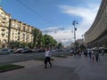 the main street of Kyiv in the center of Khreschatyk Royalty Free Stock Photo