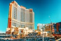 Main street of Las Vegas is the Strip. Casino, hotel and resort Palazzo Royalty Free Stock Photo