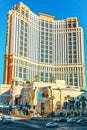 Main street of Las Vegas is the Strip. Casino, hotel and resort Palazzo Royalty Free Stock Photo