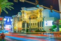 Main street of Las Vegas-is the Strip in evening time. Casino, hotel and resort-Caesars Palace Royalty Free Stock Photo