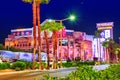 Main street of Las Vegas-is the Strip in evening time. Casino, hotel and resort-Caesars Palace Royalty Free Stock Photo