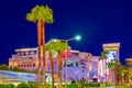 Main street of Las Vegas-is the Strip in evening time. Casino, hotel and resort-Caesars Palace Royalty Free Stock Photo