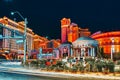 Main street of Las Vegas-is the Strip in evening time. Casino, hotel and resort-Caesars Palace Royalty Free Stock Photo