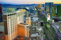 Main street of Las Vegas-is the Strip in evening time. Casino, hotel and resort- Planet Hollywood Royalty Free Stock Photo