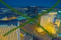 Main street of Las Vegas-is the Strip in evening time. Casino, hotel and resort- Planet Hollywood Royalty Free Stock Photo