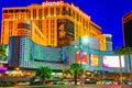 Main street of Las Vegas-is the Strip in evening time. Casino, hotel and resort- Planet Hollywood Royalty Free Stock Photo