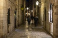 Main Street Night Tourists Dubrovnik Royalty Free Stock Photo