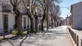 Main street of old houses in the quiet village of Pezuela Torres, in Madrid. Royalty Free Stock Photo