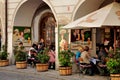 A main street in Prague, Czech Republic, Europe Royalty Free Stock Photo