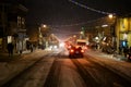 Main Street in the snow Royalty Free Stock Photo