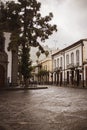 Main street with typical Canarian houses in Teror Gran Canarias Canary Islands Spain Royalty Free Stock Photo