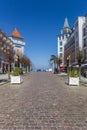 Main street Wilhelmstrasse in Sellin spa town Royalty Free Stock Photo