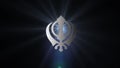The main symbol of Sikhism is The khanda sign silver. 4K, video