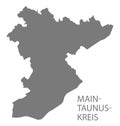 Main-Taunus-Kreis grey county map of Hessen Germany Royalty Free Stock Photo