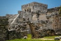 The main temple of the Ancient Mayan Ruins in Tulum Mexico