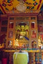 In the main temple of the monastery Kopan, Kathmandu, Nepal.