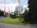 Main temple on the water in Bali, Pura Oolong Danu Bratan, Lake Bratan, beautiful temple, water around the temple, statues in Bali