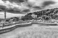 Main terrace of Park Guell, Barcelona, Catalonia, Spain Royalty Free Stock Photo