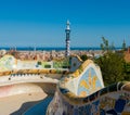 Main Terrace in the Park guell, Barcelona, Spain Royalty Free Stock Photo