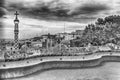 Main terrace of Park Guell, Barcelona, Catalonia, Spain Royalty Free Stock Photo