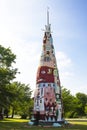 The main totem pole in Ed Galloways Totem Pole Park near Route 66 featuring Native American and Folk Art Foyil Oklahoma USA 5 12 2