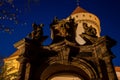 Main tower of czech chateau Konopiste in night time
