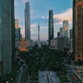 Main towers and cityscape of Guangzhou, China Royalty Free Stock Photo