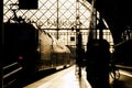 Main train station of Dresden Germany at sunset