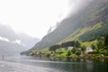 Main view of Bakka, a tiny village in the municipality of Aurland in Sogn og Fjordane county, Norway. Royalty Free Stock Photo