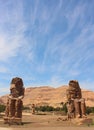 Main view of Colossi of Memnon statues, Luxor, Egypt Royalty Free Stock Photo