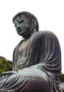 Main view of the Daibutsu, the famous great buddha bronze statue placed in Kotokuin Temple in Kamakura, Japan Royalty Free Stock Photo