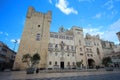 Main view of Narbonne medieval city hall on a sunny winter day