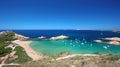 Main view of Pregonda beach, one of the most beautiful spots in Menorca, Balearic Islands, Spain Royalty Free Stock Photo