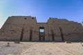 Main view to an Ancient Egyptian Medinet Habu, Mortuary Temple of Ramesses III, near the Luxor,