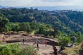 Main View to the Church of Saint George, one of many churches hewn into the rocky hills of Lalibela